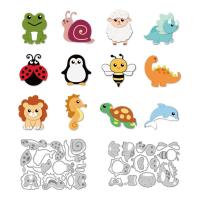 Cortadores De Animales De Dibujos Animados En Acero Carbono Herramienta De Enfoscado Para La Creación De Tarjetas Y Scrapbooking - details 0