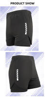 Shorts De Correr Para Hombre Con Bolsillos Cremallera Y Tela Transpirable Para Ejercicios Incluye Envolvente 2 En 1 - details 9