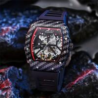 Reloj Mecánico Automático Para Hombre MUSANFIGO Forma De Barril Luminoso Hueco Resistente Al Agua Ideal Para Regalos Correa De Silicona - details 4