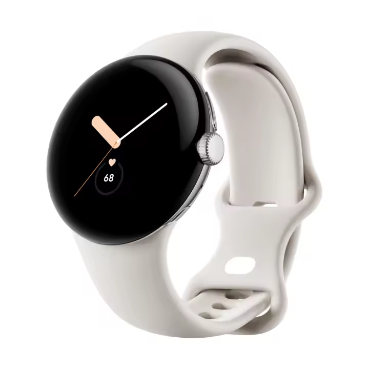 Google Pixel Watch LTE 41mm Plata (Polished Silver) y Correa Deportiva Beige (Chalk) - 1
