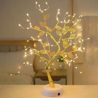 Lámpara De Árbol Con Hojas Doradas Y 72 Luces LED En Hilo De Cobre Control Táctil Para Adornos Navideños Accesorio De Decoración De Navidad - details 0