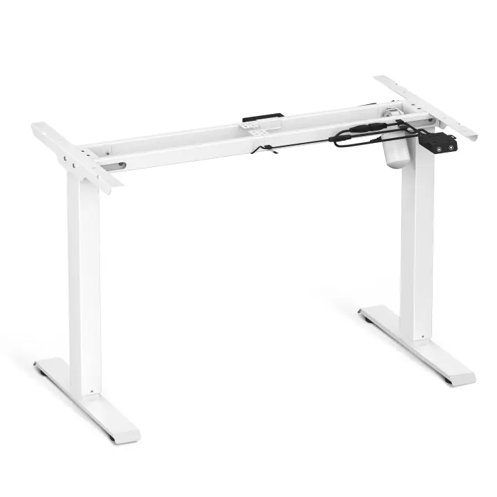 SONGMICS Soporte de Escritorio eléctrico, Estructura de Mesa de Trabajo motorizado, con Ajuste Continuo de Altura, Longitud Ajustable, Acero, Blanco/Negro - 1