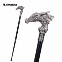 Bastón De Moda Con Cabeza De Dragón Decorativa Para Cosplay Y Fiestas Vintage Bastón De Caminar De Acero 93cm Con Punta De Goma - details 3