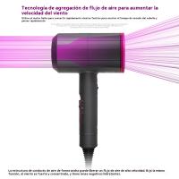 【Regalo para mamá 🎁 】Secador de Pelo 2000W Alta Potencia 2 en 1 - Peluquería Profesional & Hogar, Temperatura Constante con Protección, Ion Negativo, Alta Velocidad y Bajo Ruido - Portátil para Styling - details 8