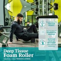 Roller De Masaje De Espuma Para Fitness 33cm Alto Densidad EPP Terapia Muscular Pilates Ejercicios De Gimnasio Uso Doméstico Negro - details 4