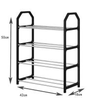 Estante De Zapatos Simple De 4 Niveles Artesanía Trapecio Organizador De Zapatos Para El Hogar Portátil Ahorrador De Espacio Para Sala De Estar - details 0