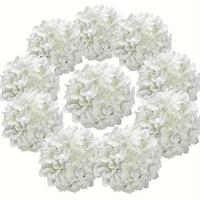 10pcs Cabezas De Hydrangea De Seda Con Tallos Flores Artificiales Para Decoración De Casas Y Bodas - details 0