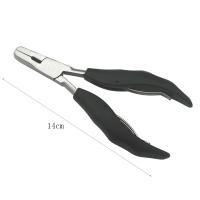 Aguja De Plegar De Talla Plana Negra Con Pequeños Profundismos Para Extensiones De Cabello Pre-Bonded Abrazadera De Metal 5.5'' - details 0