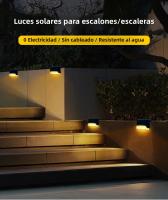 Luces Solares LED Para Escaleras Jardín Patio Camino Pared 1-8 Pack 3 Colores Impermeables RGB Luz Del Sol Luz De Valla De Jardín - details 0