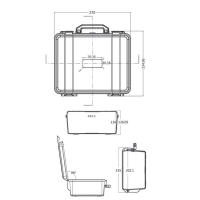 Caja De Herramientas De Seguridad 280x240x130mm ABS Plástico Estuche De Almacenamiento Con Espuma Interior Para Exteriores - details 0