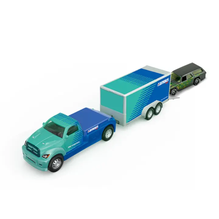 Camión De Contenedores a Escala 1:64 Modelo Miniatura De Juguetes Metálicos Con Remolque De Retroceso Para Regalos Para Niños - 1