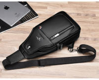 Bolso De Hombro Para Hombre De Cuero Lujo Estilo Vintage Bolsa De Pecho Negocios Casual Bolsa De Hombro Con Cierre De Cremallera - details 2