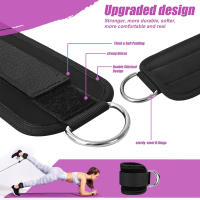 Cuff De Ankle Para Máquinas De Cable Con Correa Mejorada Para Glúteos Y Pecho En Gimnasio Soporte Ajustable Con Anillo D Para Kickbacks Material De Neopreno Para Deportes - details 1