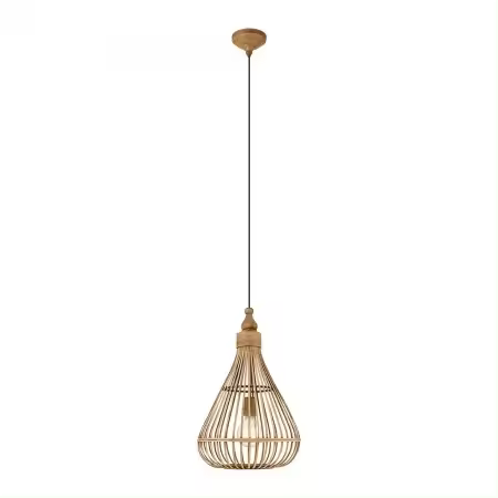Lámpara Colgante Vintage Eglo Amsfield Marrón 1 Bombilla E27 35cm - 1