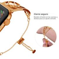 Correa De Acero Inoxidable Compatible Con Apple Watch Para Mujeres Estilo Metalico Versátil Para Modelos De 38mm 40mm 41mm 42mm 44mm 45mm - details 14