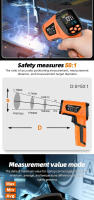 Termómetro Infrarrojo No Contacto IR05A -50°C~1600°C Con Probing De Tipo K Medidor De Alta Temperatura Láser Ajustable Emisividad - details 1