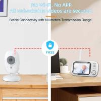 Monitor De Bebé 3.5 Pulgadas Con Visión Nocturna Y Audio Bidireccional Cámara De Video Pantalla LCD Temperatura Monitorización Alarma De Llorido Y Movimiento Portátil Rechargeable - details 4