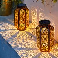 Lámpara Solar LED Retro De Hierro Para Exterior Luces Colgantes De Camino Decorativas Vintage Incluye Bombillas Fuente De Energía Solar - details 0