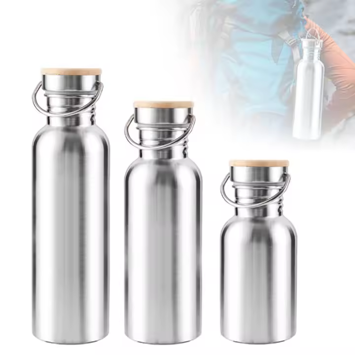Botella De Agua Para Bicicleta De Acero Inoxidable Deportiva Y De Fitness Botella Metálica Aislada Monolitica Para Deporte - 1