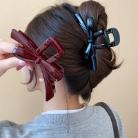 1/2 Pcs Clip De Pelo Acrílico Con Lazo Y Patrón Geométrico Para Mujer Accesorios De Cabeza Retro Para Updo Clips De Tiburón - details 10
