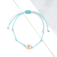 Pulsera De Encanto Ojo De Hamsa De Mano Turca Ajustable Para Hombres Y Mujeres Joyería De Moda Con Cadena Tejida Metálica Unisex - details 8