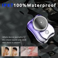 Portable Electric Shaver, Mini Electric Shaver,USB Rechargeable Washable Lightweight Razor for Travel Office etc (Purple) - details 2