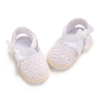 Zapatillas De Verano Para Bebés Niñas 0-18M Con Lazo Casual Sandalias Suave Cómodas Para Primeros Pasos Material Transpirable Tela Y Algodón - details 12