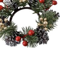 Anillo De Vela Navideño Con Bayas Adorno Para Wreath De Navidad Decoración Para Mesa Centro De Fiesta Café Bar Material Artificial - details 4
