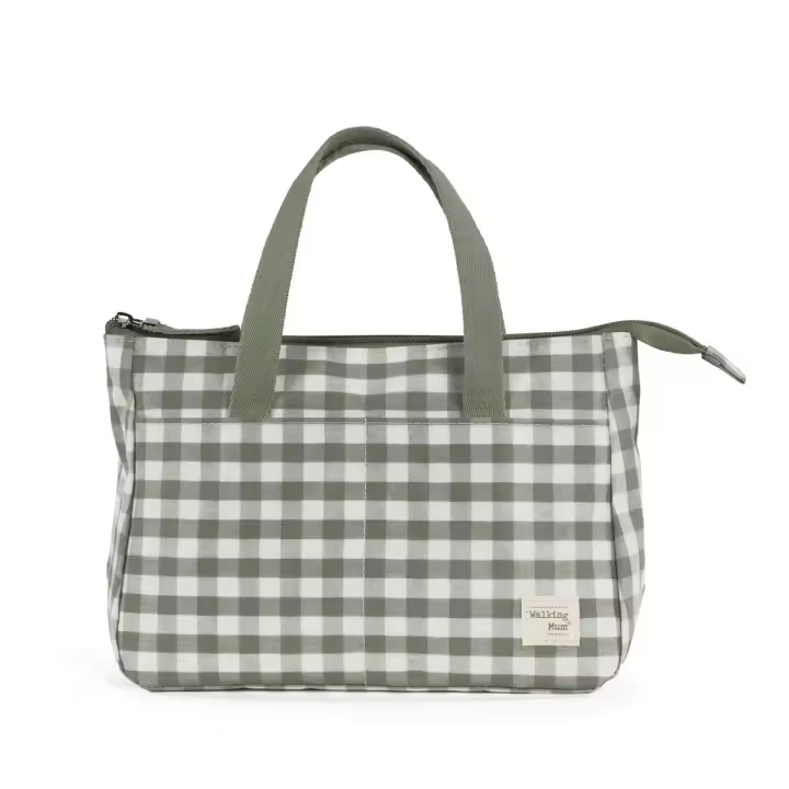 Neceser colección Caetana Stone, estampado de cuadros en dos colores de Walking Mum - 1