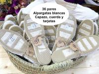Alpargatas para bodas blancas 36 pares con regalo de capazo de esparto tarjetas para tallas y cuerda rústica detalles para invitadas de boda alpargatas para bodas en color blanco - details 4