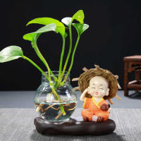 Vaso De Vidrio Transparente Para Plantas Terrarium Decoración De Escritorio Radish Verde Hidroponía Creativa Vaso Personalizado - details 3