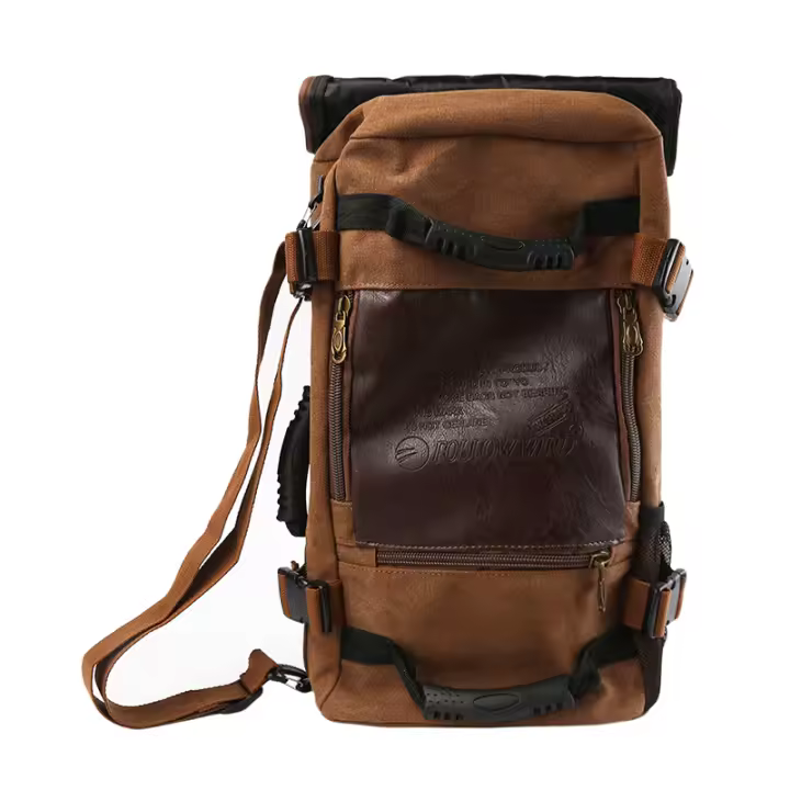 Mochila Multifuncional De Viaje Rugzak Para Hombres Bolsa De Escuela De Estudiante De Algodón 4 Colores Mochila Casual De 20-35 Litros - 1