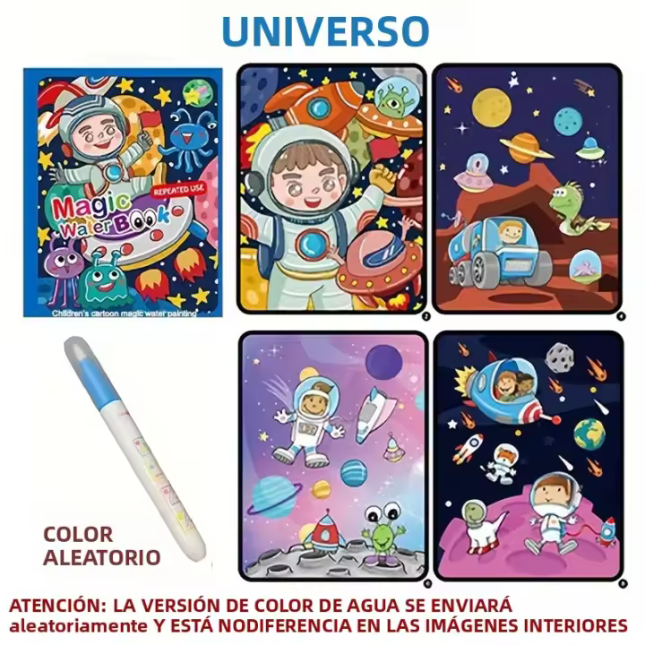 Libro Mágico De Dibujo Recreativo Montessori Para Niños Edición Reutilizable De Color Con Agua Juguete Educativo Sensorial De Preescolar - 1