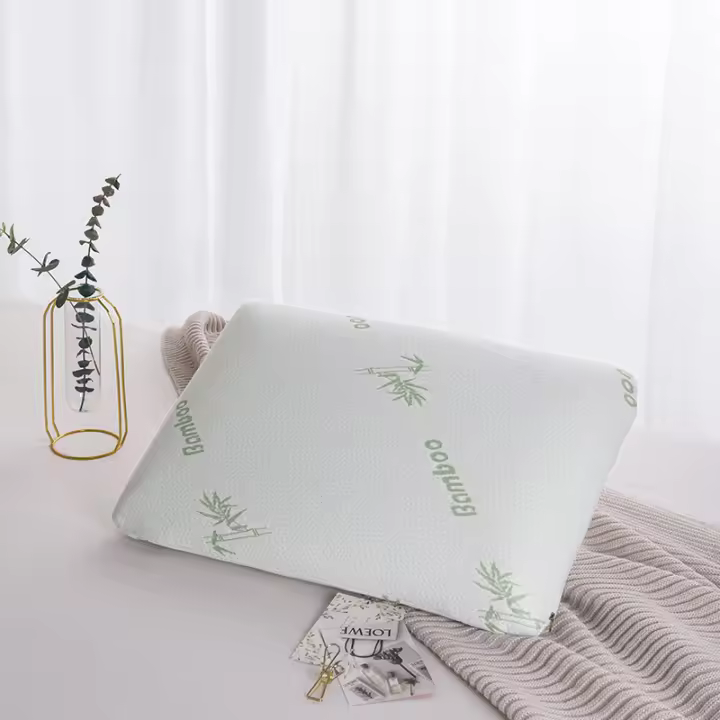 Almohada De Adulto Para Un Solo Usuaria Almohada De Memoria De Bambú Con Rebound Lento Diseño Invisible De Cremallera Relleno De Espuma De Algodón Espacioso Para Protección - 1