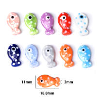 10pcs Cuentas De Cerámica En Forma De Pez Para Fabricación De Joyas Pulseras Y Collares Accesorios De Encanto Coloridos - details 2
