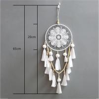 Blanco hecho a mano macrame Dreamcatcher con borlas decoración Boho circular Dreamcatcher para la decoración de pared, niños dormitorio, Decoración el hogar - details 2