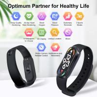 Reloj inteligente M6 Fitness/Salud, diseño elegante y delgado, monitor de frecuencia cardíaca, llamadas/mensajes, seguimiento de sueño/pasos/calorías/distancia, resistente al agua, clima para adultos/niños. - details 0