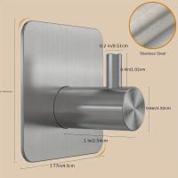 4Pcs Gancho De Pared Adhesivo De Acero Inoxidable Resistente Al Agua Para Baño Y Dormitorio Montaje Fácil En La Pared - details 4