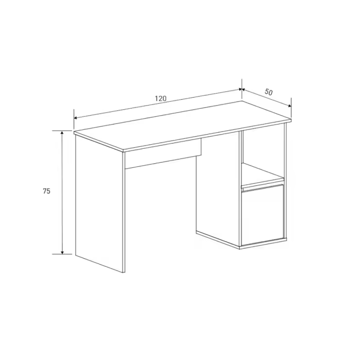 Escritorio New Aura 1 puerta + compartimento 75x120x50 cm - 1