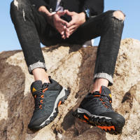 Zapatos De Senderismo De Cuero HIKEUP De Alta Calidad Duraderos Para Hombres Deportes Al Aire Libre Trekkng Subida Escalada Caza Zapatillas Negros Grises Caqui Tallas 40-45 - details 19