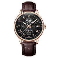 Reloj De Moda Para Hombre Diseño De Negocios Lujo Cuerda De Cuero Reloj De Cuarzo Dial Circular Sencillo Escala Romana Reloj De Tiempo - details 5