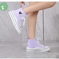 Eva Zorteon- Zapatillas Deportivas Abotinada de Lona para Mujer - Estilo Bamba con Material Textil y Cierre de Cordones - details 5