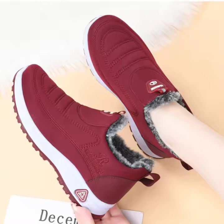 Botas De Invierno Para Mujer Antideslizantes Con Forro De Peluche Aislante De Nieve Zapatos Casuales De Talón Bajo Moda - 1