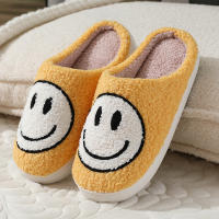 Zapatillas De Algodón Para Mujer Con Dibujos Divertidos Antideslizantes Para Uso Doméstico Rostro Sonriente Otoño/Invierno Couplet De Piel - details 5