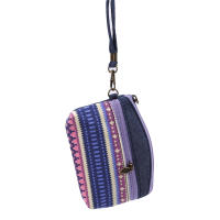 Monedero De Tela De Algodón Para Mujer Y Niñas Con Doble Cierre Monedero Porta Llaves Y Tarjetas Estilo Étnico Y Geométrico - details 9