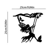 1PC Destacado De Hierro Silueta De Bruja Y Gato Para Jardín Decoración De Arbolado Incluye Tapa Para Tronco De Árbol Para Jardín Lawn Courtyard - details 0