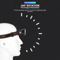 Linterna Frontal Recargable USB Con 5 LEDs Super Brillantes Luz Amarilla Y Azul Batería Integrada 18650 Para Pesca Al Aire Libre - details 5
