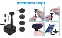 Bomba De Energía Solar 12W Con Boquillas Y Tubo Para Piscina De Pato Jardín Tanque De Peces Fuente DIY Para Jardín - details 13