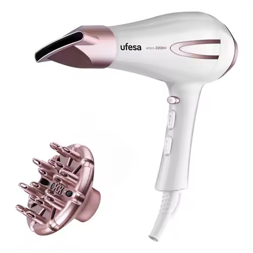 Secador 2200w Ufesa Airpro SC8400 Motor AC Rosa Perla - 1