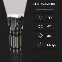 Linterna Portátil Recargable LED De Alta Potencia Para Camping Con 4 Luces LED Y Luz Lateral COB Modos De Iluminación Múltiples - details 2